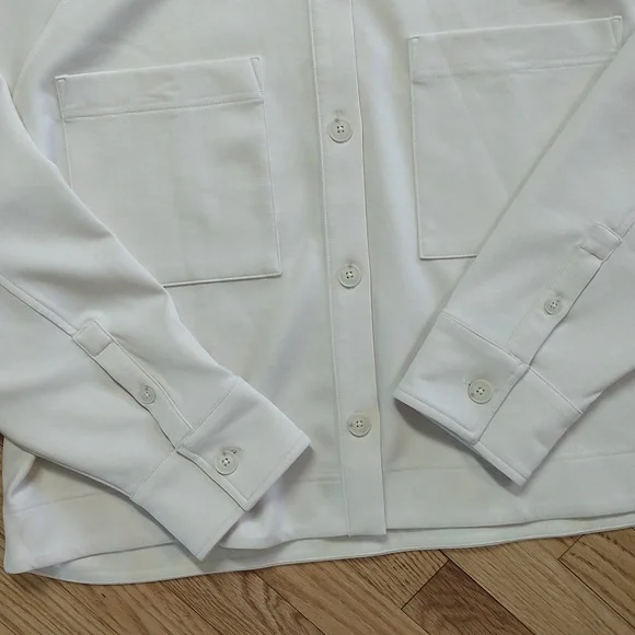 NWT Athleta Allure Shirt Jacket In Bone Size XLarge - Picture 7 of 12